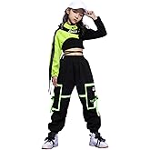 LOLANTA Girls Hip Hop Dance Clothes 3PCS Crop Top Cargo Pants Sets Active Outfits