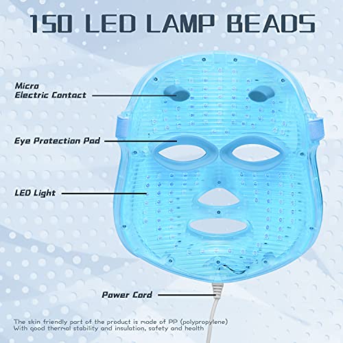 HXDZFX LED Light Therapy Mask 7 Color LED Face Mask Light Therapy