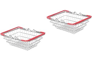 Totority 2pcs Mini Shopping Basket Toy Storage Metal Wire Basket for Desktop Home Office Compact Sturdy Easy to Clean