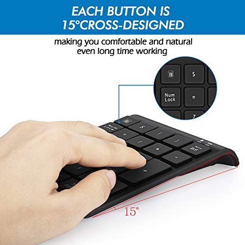 Wireless Number Pads, 27 Keys Keypad Numpad Portable 2.4GHz Financial