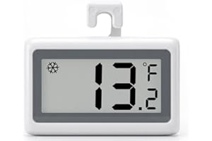Refrigerator Thermometer Digital, Fridge Freezer Thermometer with Large LCD Display, Magnetic Freezer Temperature Gauge with 