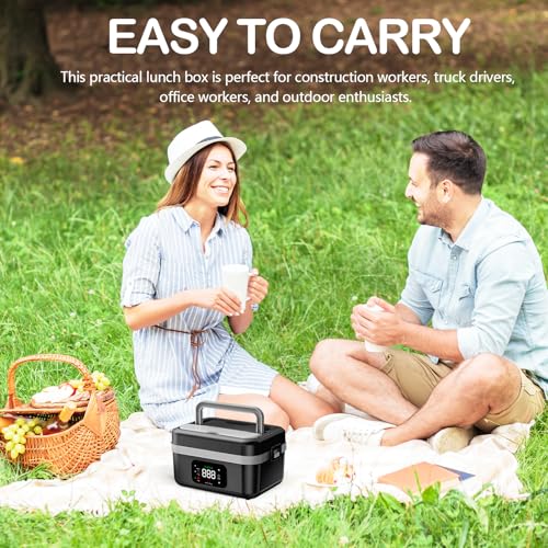 TECKZOON Portable Electric Lunch Box, Rechargeable Self-Warming Wireless Lunch Box, 1L Adult Bento Lunch Boxes with Scheduled Warming, Food Lunch Boxes for On-the-Go Meals