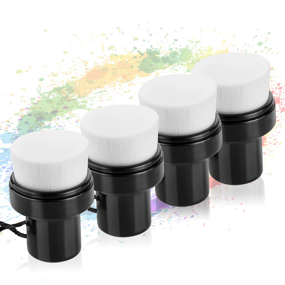 Yoseng 4Pack Flat Top Craft Ink Blending Brushes, Ink Blending Tool for Paper Crafting, with Cover (Small Model, Brush Head Diameter 1.5 inches)