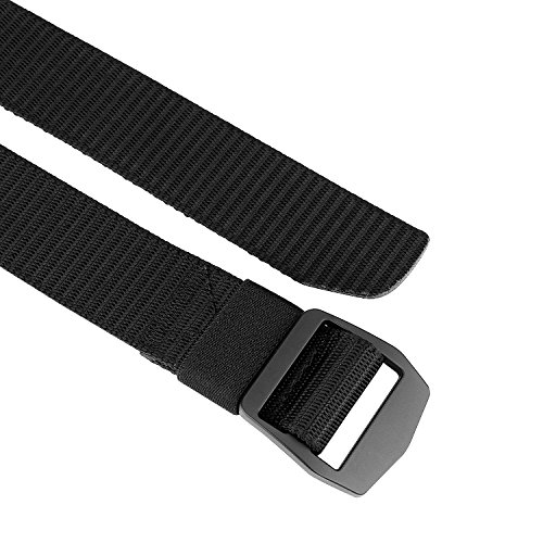 WERFORU Nylon Belts for Men 1.5 Inches Wide Outdoor Military Tactical Web Belt Breathable Soft and Durable Webbing Waist Belt with Black Metal Buckle (Pants Size Below 42\