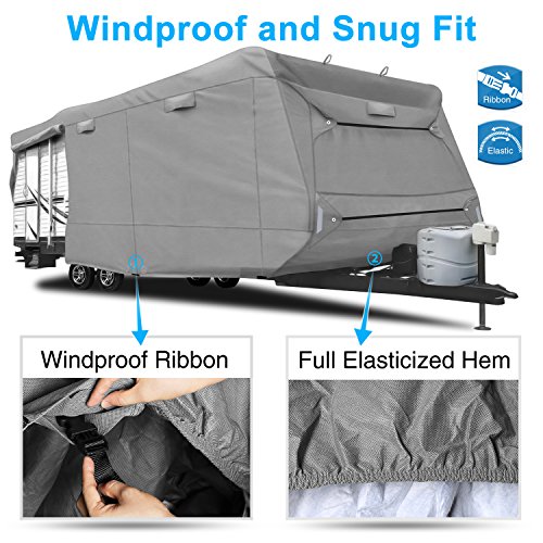 RVMasking 5ply Top Travel Trailer RV Cover, Fits 24'1" 26' RVs