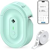 Label Maker Machine,N12 Portable Bluetooth Mini Label Printer,Smartphone Handheld Thermal Sticker Labeler Multiple Templates Font Icon Inkless Custom Label Maker for Home Kids School Supplies,Green