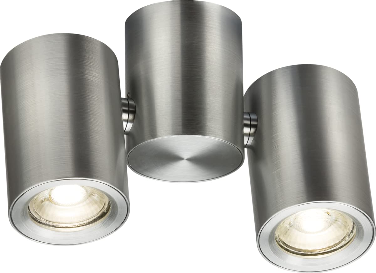Knightsbridge Dee Twin Surface Adjustable Brushed Chrome Spotlight