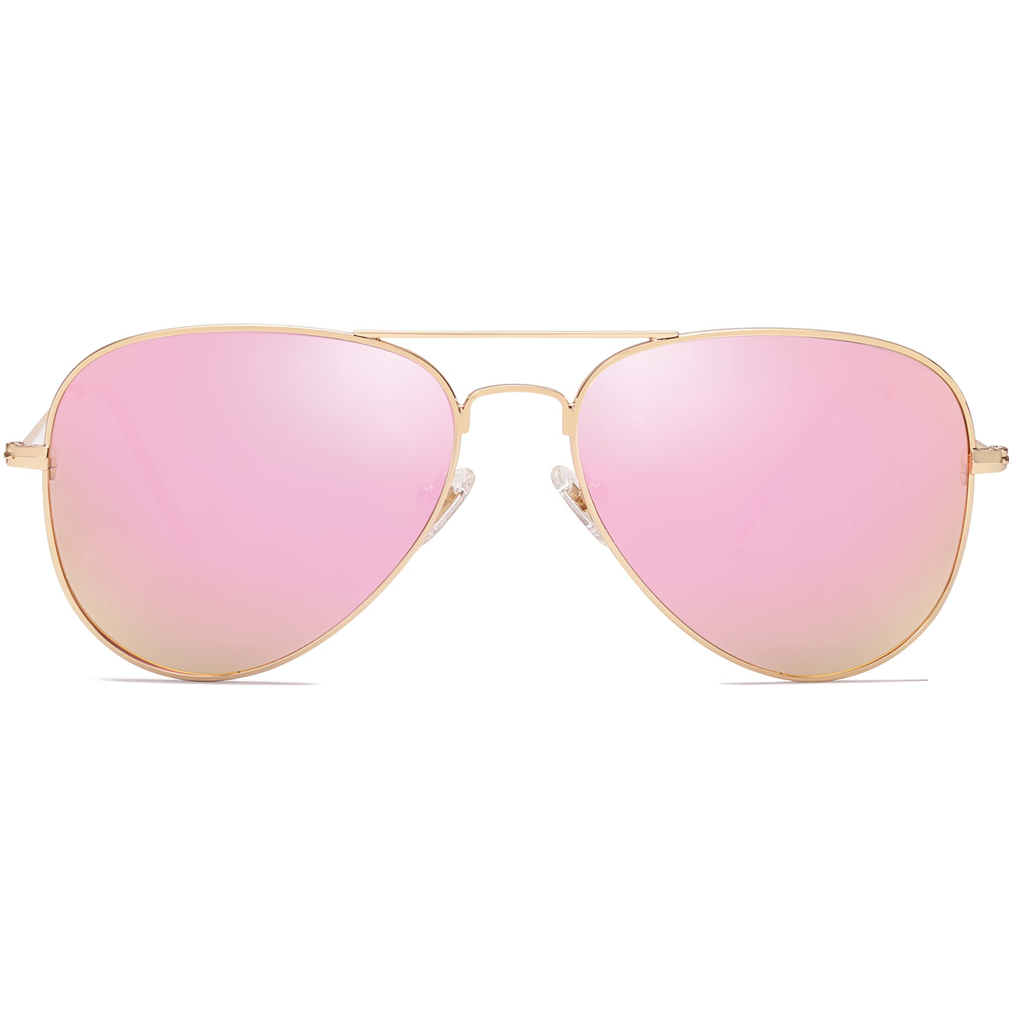 Photo 1 of SOJOS Classic Aviator Polarized Sunglasses for Men Women Vintage Retro Style,Gold/Pink