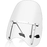 Universal 18"x16" Motorcycle Windshield Windscreen Compatible with Harley Davidson Honda Kawasaki Suzuki Yamaha Cruiser Savage Intruder Volusia Boulevard Vulcan Vn (Clear)