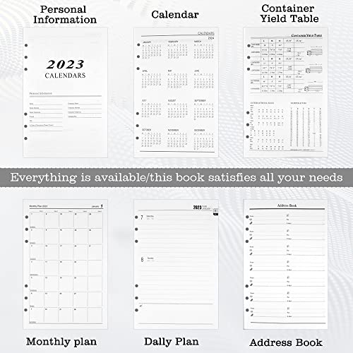 2023 A5 Monthly Planner Refill Paper 352 Pages Hourly Daily Daytimer