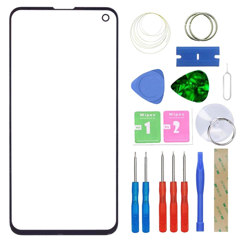 MovTEK Screen Replacement Front Glass Repair Kit Genuine for Samsung Galaxy S10e G970F (No Touch and LCD Display) (Prism Black)