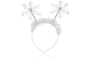 Oarkive Snowflake Headband, Large - Christmas Headpiece for Women and Girls, Sparkling Snowflake Costume Headband, Ideal Holiday Accessory for Winter Parties and Festive Occasions