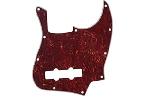 Musician Outfitters 10 Hole JBass Pickguard for US MIM Standard Jazz Bass Various Colors (Red Tortoise)