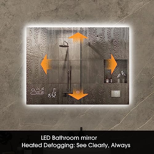 BYECOLD 40”x24” Smart Bathroom Mirror WiFi Enabled Weather Display