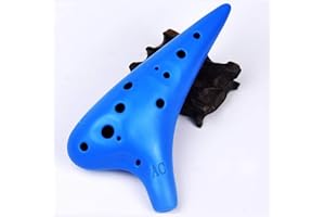 Techson Plastic Ocarina Alto C, 12 Hole Ocarina Easy Instrument for Children, Beginners, Zelda Fans (Blue)
