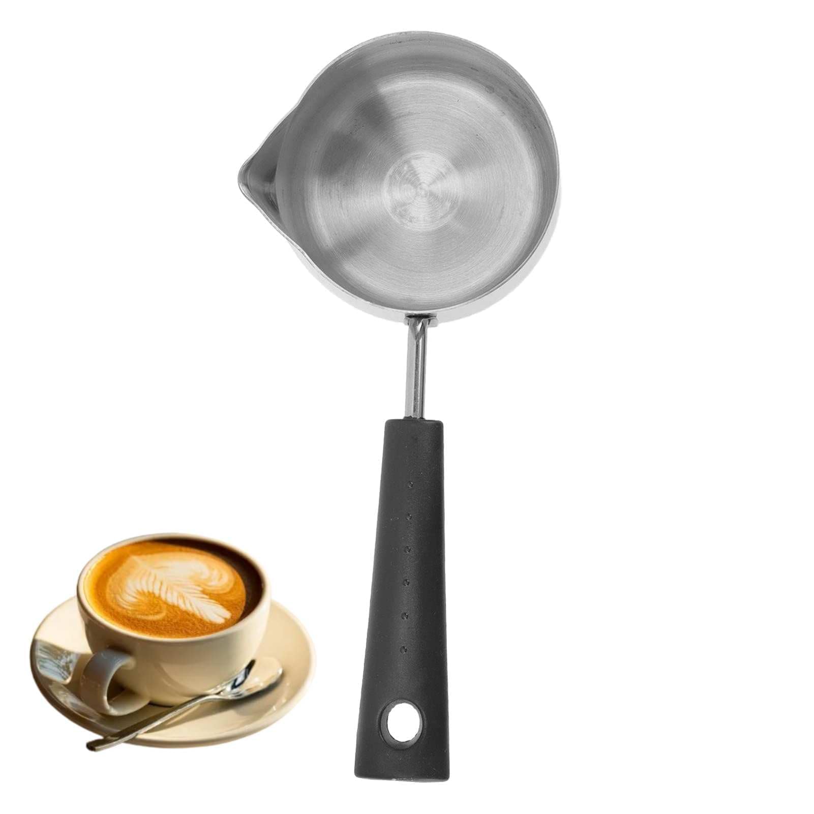 Milk Butter Warmer Pot, 600ml Stainless Steel Turkish Coffee Pot Stovetop and Coffee Warmer Ergonomic Coffee Pot for Home