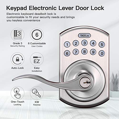 Keyless Entry Door Lock, TACKLIFE Keypad Deadbolt Lock, Electric