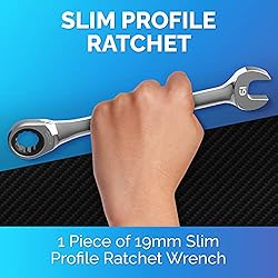 TOOLGUARDS 19mm Wrench SLIM DESIGN Ratchet Wrench