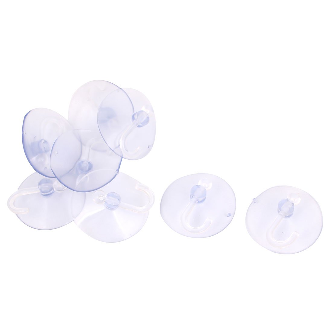 sourcing map Home Bathroom Wall Window Suction Cup Hook 50mm Dia 8Pcs Clear Blue