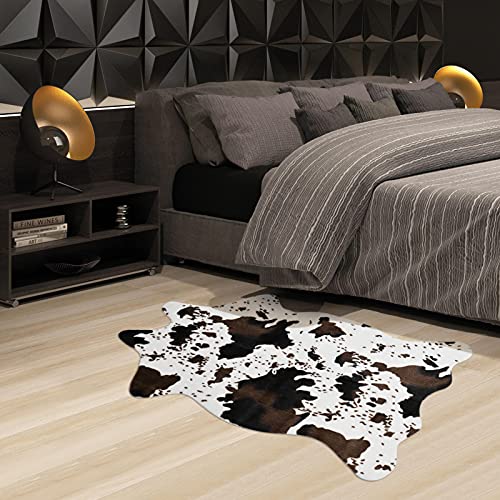 Cow Print Rug Faux Cowhide Area Carpet Animal Print Mat for Living Room