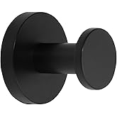 TUNNY 5 Pack Round Coat Towel Hooks - Atte Black Coat Hooks For