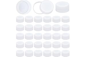 OLYCRAFT 50Pcs Plastic Bottle Caps White Screw-On Cap 28.5mm Inner Diameter Bottle Jug Storage Lids Plastic Tamper Seal Lids Replacement Caps Twist Cap for Juice Bottles Dispenser Lid