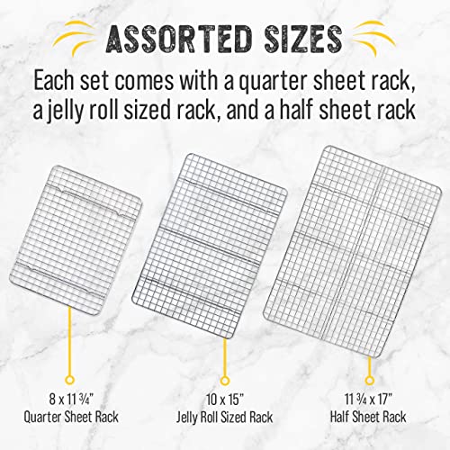 Checkered Chef Cooling Rack Multi Pack 3 Stainless Steel Cooling
