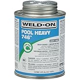 Weld-On Pool Heavy 746 Gray - Pool PVC Gray Glue Adhesive (8 Oz)