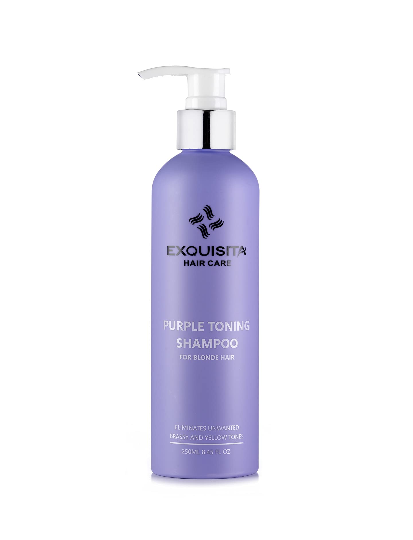 Exquisita Purple Shampoo for Blonde, Silver & Grey Hair | Tones Brassiness | Hydrating, Supphate-Free, Salon-Quality | 250ml