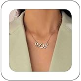 Iaceble Boho Silver Geometric Necklace Cz Crystal Circle Pendant Necklace Interlocking Circle Choker Necklace Hollow Circle Chain Necklace Geometric Hollow Necklace Jewelry for Women