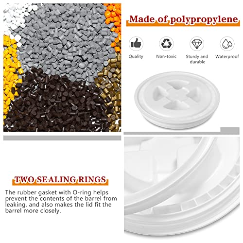 4 Pieces 5 Gallon Bucket with Lid Seal Lid Bucket Twist Lid Plastic
