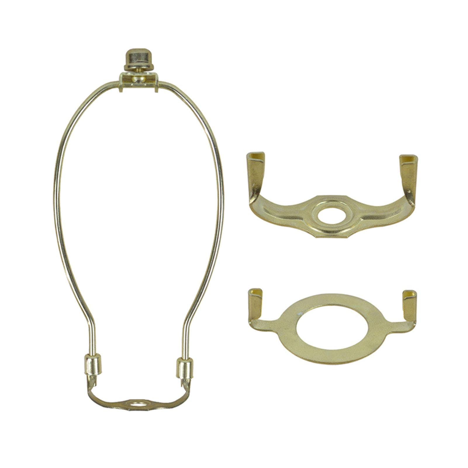 Tongdejing 8 inch Lamp Harp Holder Lamp Shade Parts, Lampshade Adapter Adjustable Tall Adapter Converter Finial Set with Most of Lamp Style, Detachable Parts Silver Bracket Support(8x4inch)