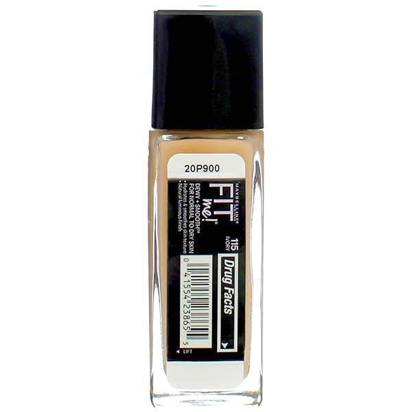 MAYBELLINE NEW YORK FIT ME! FOUNDATION, IVORY [115], SPF 18, 1 OZ (PACK OF 2)