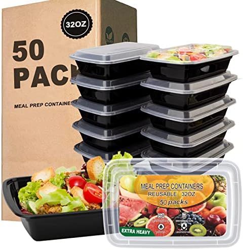 24-Pack 32 Oz Plastic Deli Containers With Lids - Clear Meal Prep Containers, BPA Free & Leakproof