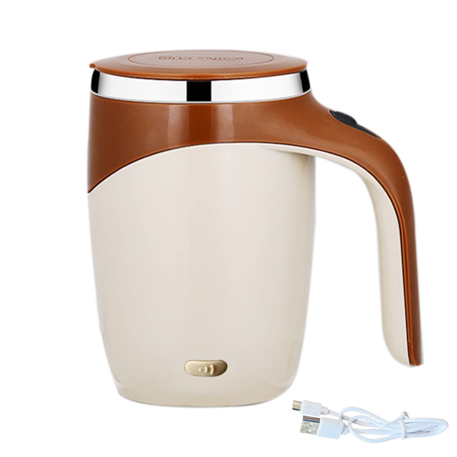 DERCLIVE 380ml Self Stirring Coffee Mug USB Rechargeable Auto Magnetic Self Mixing Cup Hot Drink Mixer