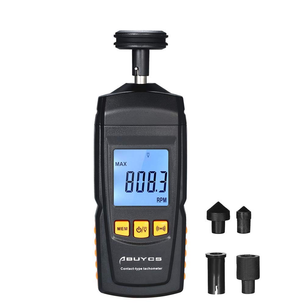Digital Tachometer Handheld Contact Motor Tachometer LCD Speedometer Tach RPM Tester Electrical Machine Rotate Speed Gauge Meter for Motor electrical fan Car Making