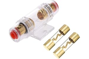 ETOPARS 40A Inline AGU Fuse Holder Car Automotive Audio Power Safety Protect Glass Tube Gold Plated with 2Pcs 40A AGU Fuse fo