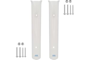 ISURE MARINE Fishing Rod Holder Bracket Wall Mounted Boat Side Mount Tool Holder Tube Links with Screws 2/3/4/6 Pole Tube (White/Black)