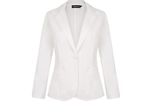 MINTLIMIT Women Long Sleeve Button Blazers Work Casual Office Notch Lapel Business Open Front Blazer Jacket with Pockets