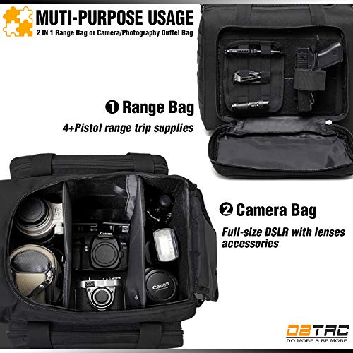 DBTAC Gun Range Bag Large Tactical Pistol Shooting Range Duffle Bag