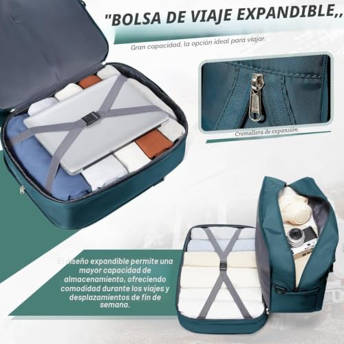 SZLX Travel Bag 40x20x25 for Ryanair,Weekend Luggage Tote Bag 40x30x20 for Women,Waterproof Sport Bag for Gym,Swimming Bag for Beach, F4-Peacock Blue, Sporty