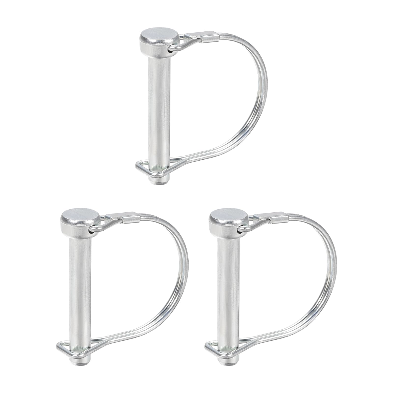 DTGN 8mm x 50mm (DxL) Shaft Locking Pin - 3Pack - Good for Farm Trailers Lawn - Carbon Steel Round Trailer Coupler Pin - Silver Tone