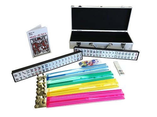 Classic American Mahjong Game Set (Mahjongg) in Metal Case 166 Tiles with Racks Chips Dice and Instructions - Thumbnail 7