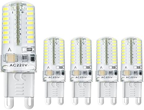 Ahevo 5 Pcs G9 LED Light Bulb,3W, Equivalent to 20W Halogen Lamp Replacement,250 LM,AC 220V,64-LEDs 3014 SMD, White (6000K)