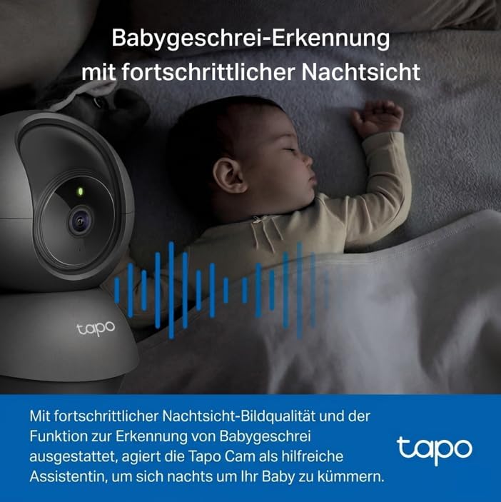C201 360° WLAN-Überwachungskamera für Innenräume, 1080P, Nachtsicht, Bewegungserkennung, Zwei-Wege-Audio, kompatibel mit Alexa & Google Assistant, für Babys/Haustiere