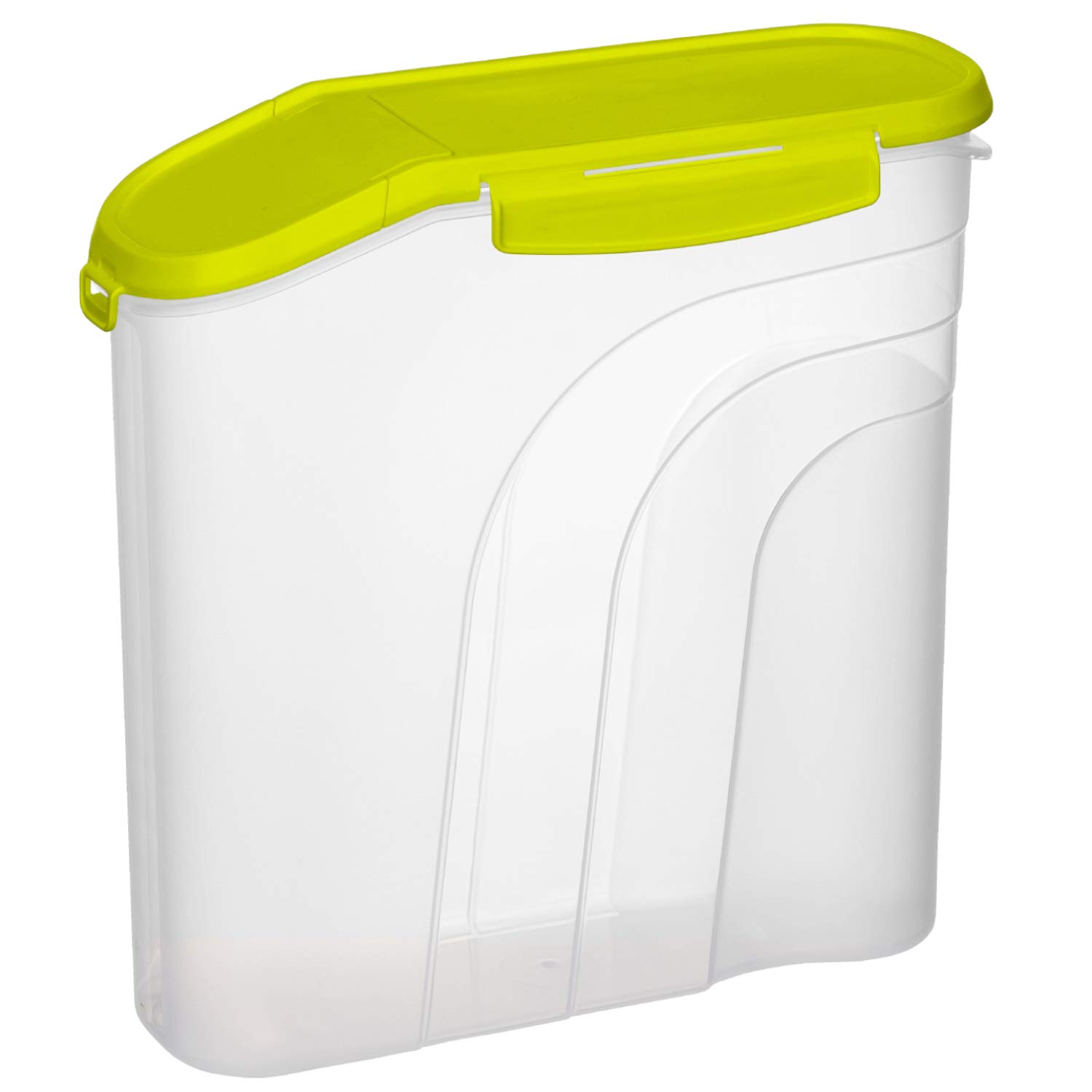 Rotho, Fresh, Mueslibox 4.1l with aroma-proof lid and pouring opening, Plastic (PP) BPA transparent/green, 4,1l (26,5 x 10,0 x 26,0 cm)