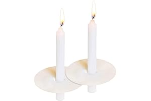GRCDOYVL 200 Church Candles with Drip Protectors for Devotional Candlelight Vigil Service, Box of 200 Candles, Unscented White 5" H X 1/2" D, No Smoke
