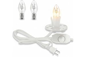 MMBGJKG Himalayan Salt Lamp Cord, with Dimmer Switch,Christmas Bulb,Salt Lamp Cord with Dimmer Control and Base Assembly,6 Feet,E12 Base for Himalayan Salt Lampsand with 2 Free 15W Bulbs (White)