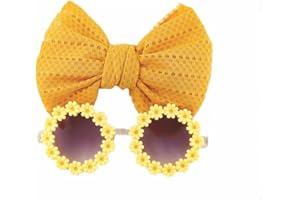 POKINGE 2Pcs/Set Pet Dog Bow Headband Sunflower Sunglasses Cute Summer Beach Pet Accessories Dog Cat Party Costume Photography Props