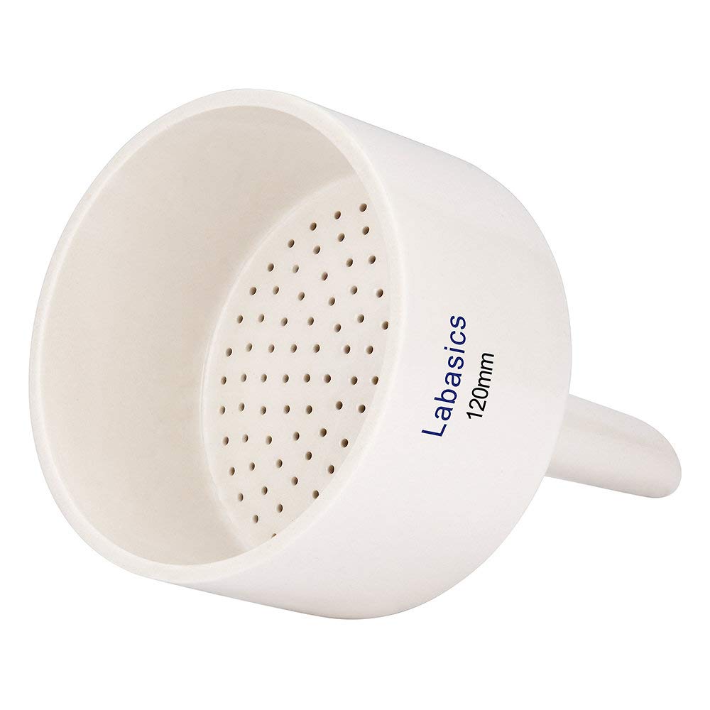 Labasics Porcelain Buchner Funnel 120 mm, Porcelain Buchner Filter Funnel OD 12 cm ID 10.8 cm for Laboratory